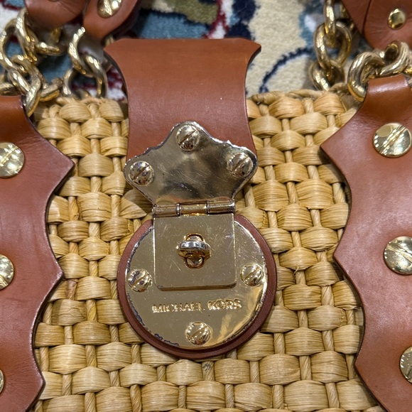 MICHAEL Michael Kors Tan Woven Shoulder Bag - Picture 2 of 5